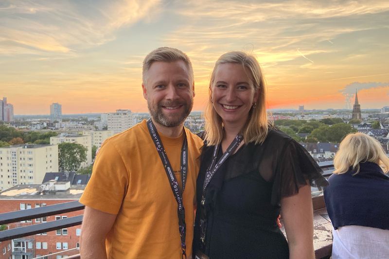 Valentin and Sophia at Immoboytes 2023 in Cologne — a real estate tech event organized by Immoscout24, Propstack, and Flowfact