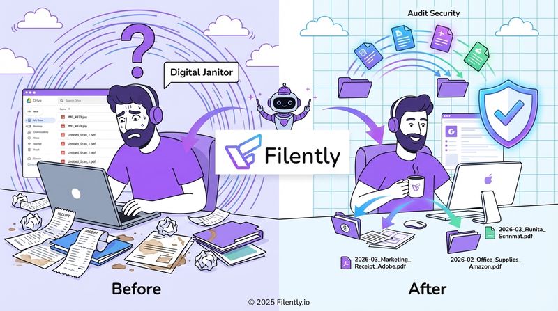How to organize business receipts: digital filing system with naming conventions and automation