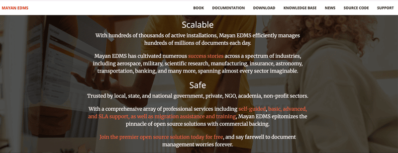 Mayan EDMS interface: document workflow states, cabinet structure, and approval management
